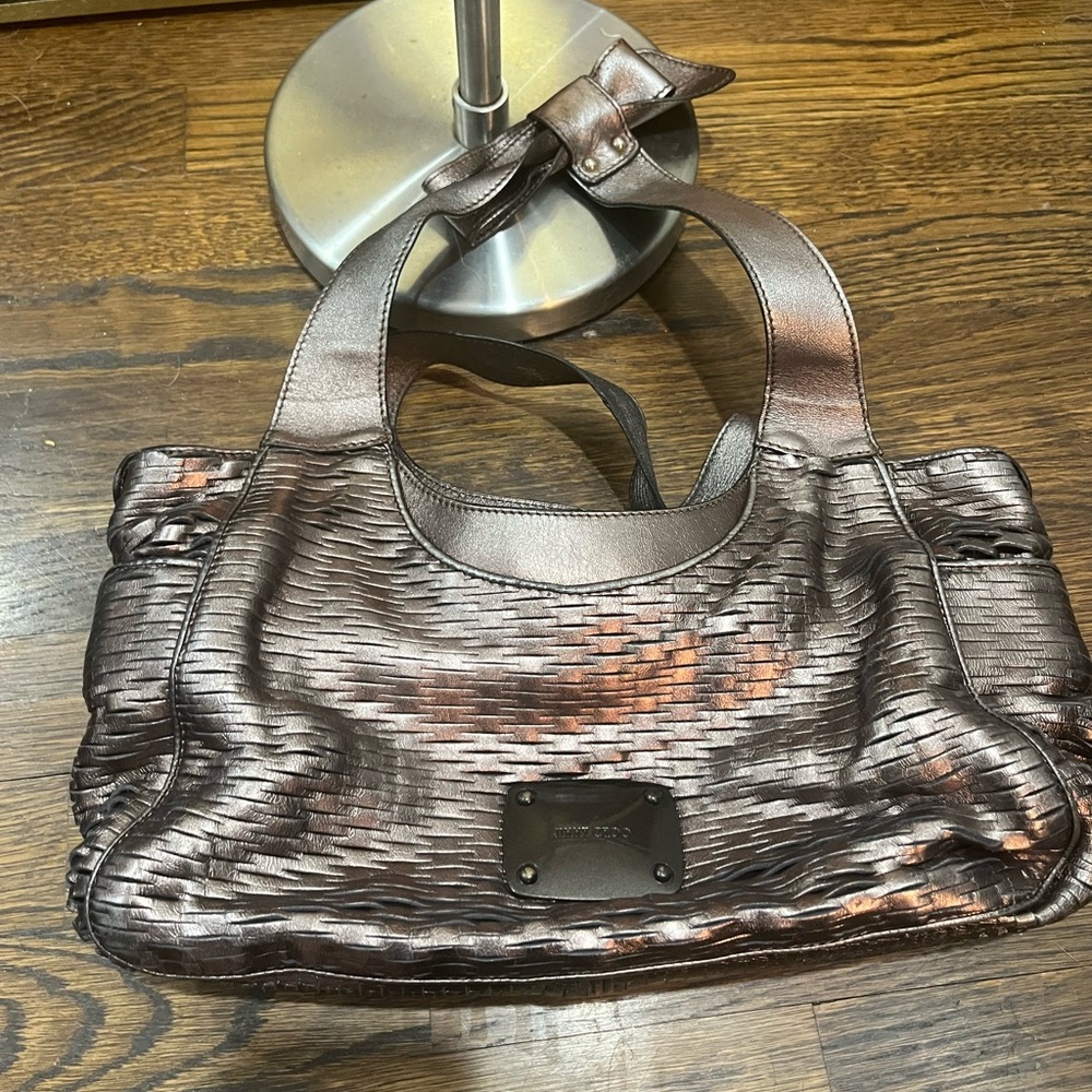 Jimmy Choo Metallic Bronze Woven Hobo Bag, Like New!